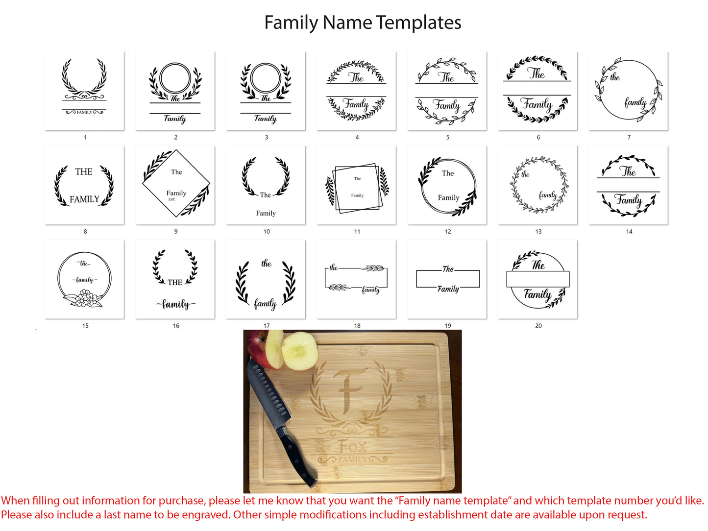 Custom Engraved Bamboo Cutting Boards - Your logo/image OR pick from our collection - Great Gift - High Quality - Durable